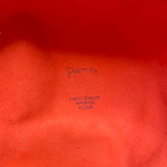 Premier Womens Orange Velour Floppy Hat Elegant Wide Brim Imported Vintage Style - Picture 5 of 10